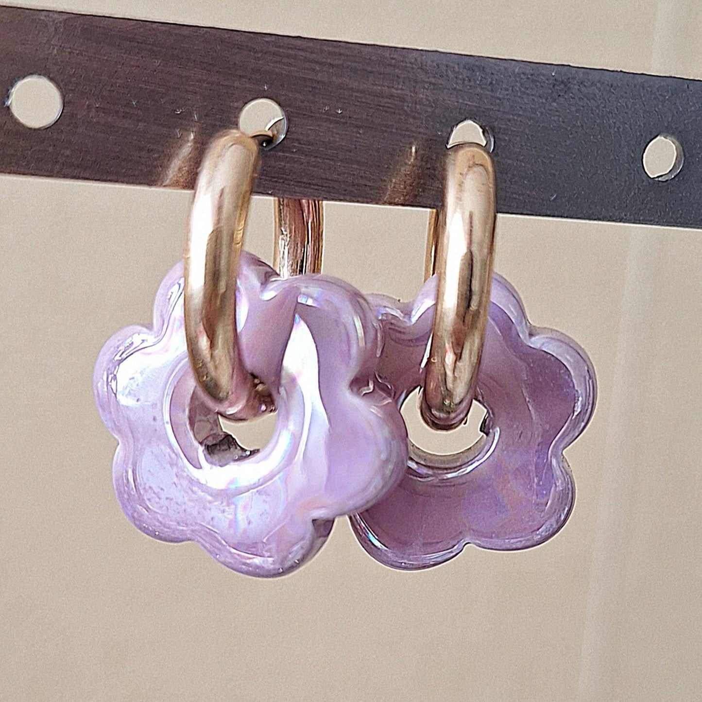 Boucles FLORA - Mauve