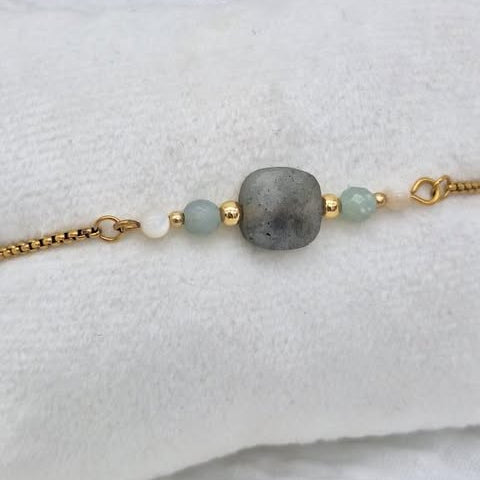 Bracelet ROCA - Labradorite & Nacre