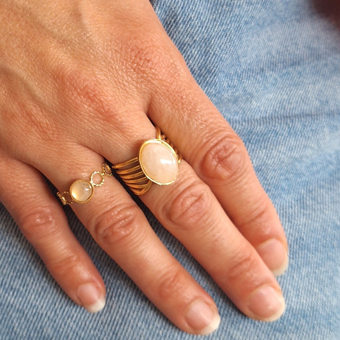 Bague NODA - Quartz rose