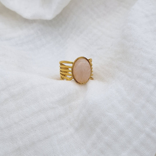 Bague NODA - quartz rose