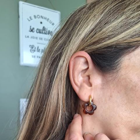 Boucles FLORA - marron
