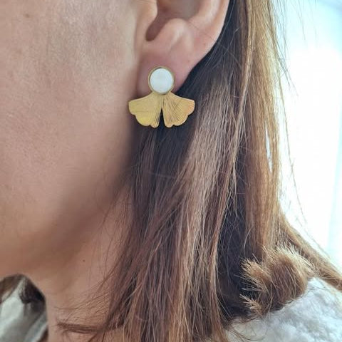 Boucles GINKGO - Nacre
