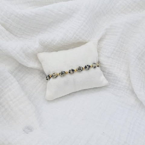 Bracelet OVALIA - Jaspe dalmatien