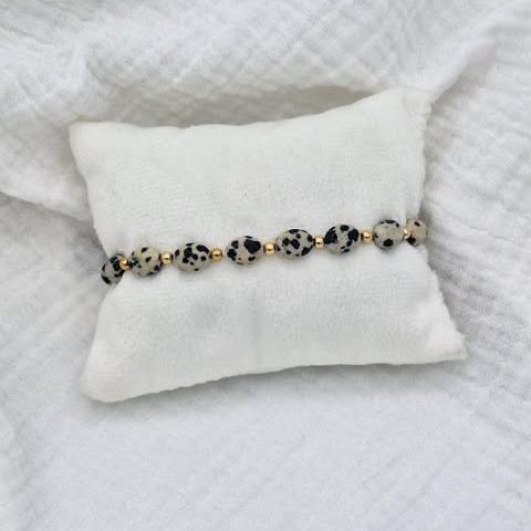Bracelet OVALIA - Jaspe dalmatien