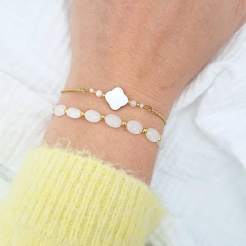 Bracelet OVALIA - Quartz blanc