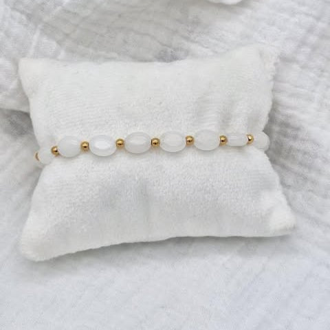 Bracelet OVALIA - Quartz blanc