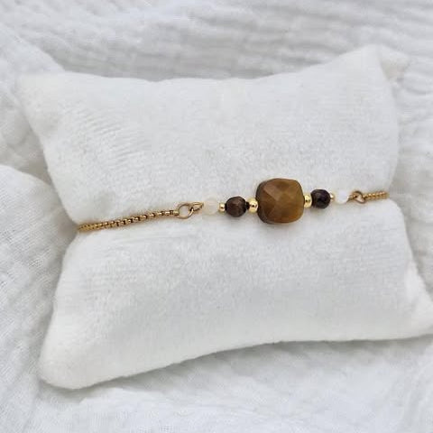 Bracelet ROCA - Œil de tigre et nacre