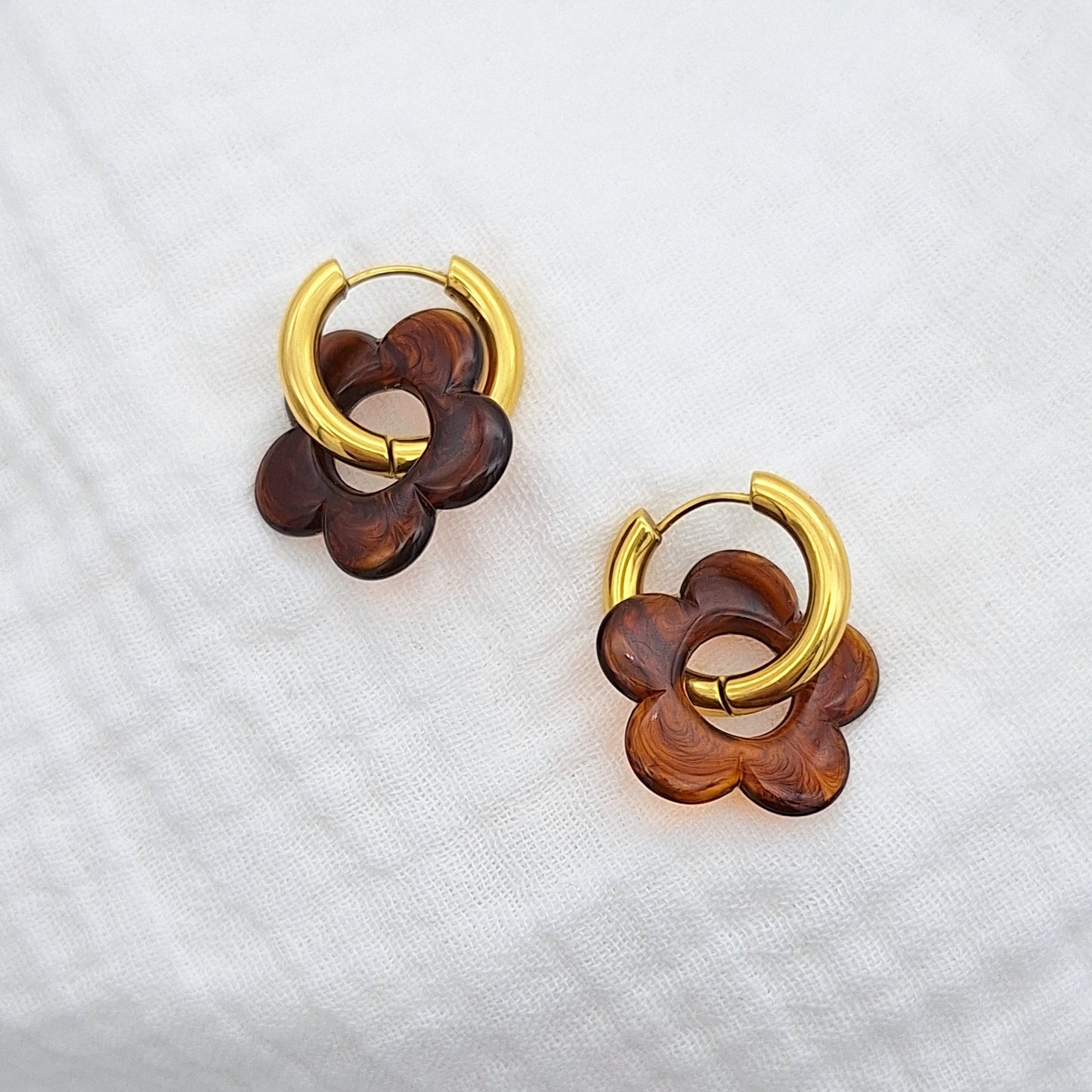 Boucles FLORA - marron